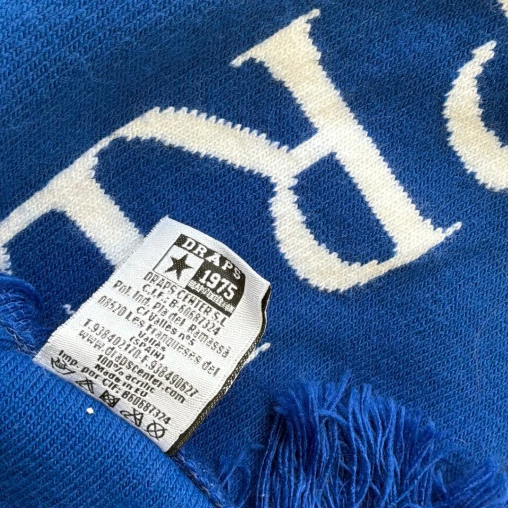 Real Madrid CF Official Scarf Draps Center White Blue Knit Por Siempre Madrid